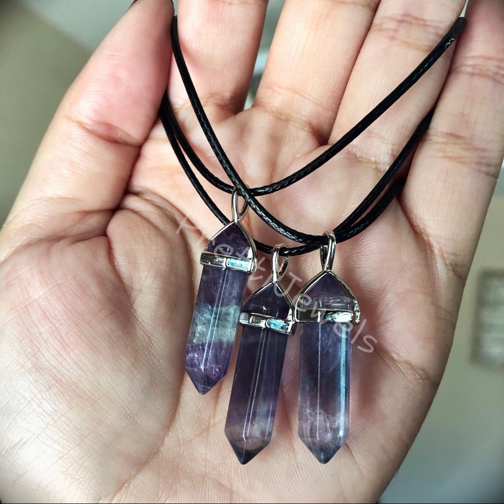 New Rainbow Fluorite Gemstone Necklace - Picture 4 of 9